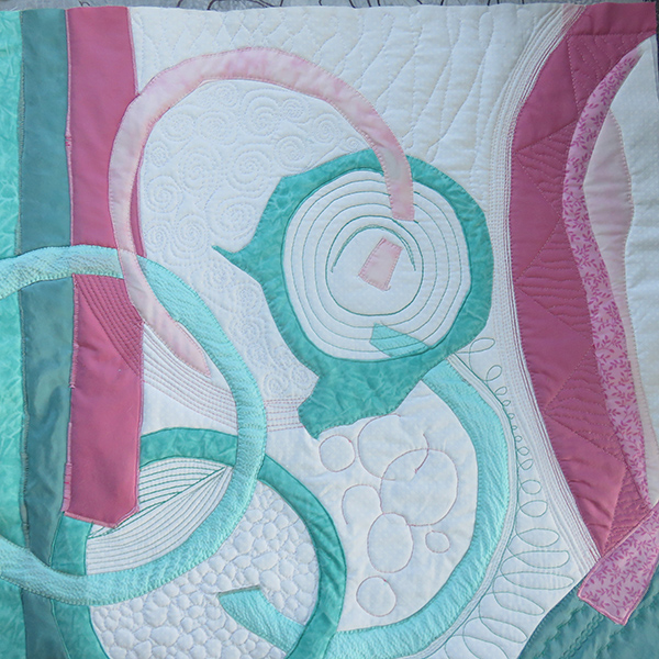 Finished quilt. The challenge was to include lost-and-found lines and engaged edges