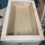 Top drawer after felt removed and top sanded.